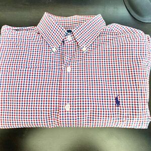 Ralph Lauren Gingham Shirt Classic Fit M Red White Blue Preppy Y2K
